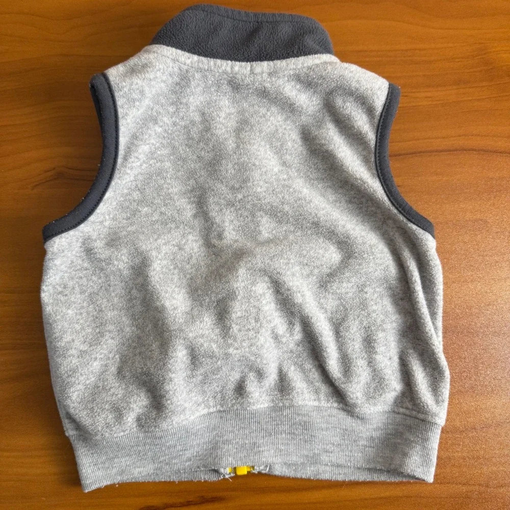 SALE Carters 6m Baby Boys Fleece Vest Winter Fair Isle and Gray‎ Yellow Zip Up